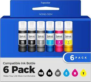 Compatible for EPT552 Ink Bottles 6 Pack ET-8550 ET-8500 Replacement for EPT552 Ink Refill Bottle Work for Photo ET 8550 ET8550 Photo ET 8500 ET8500 8550 8500 Printers (BK PB C M Y GY) Compatible for EPT552 Ink Bottles 6 Pack ET-8550 ET-8500 Replacement for EPT552 Ink Refill Bottle Work for Photo ET 8550 ET8550 Photo ET 8500 ET8500 8550 8500 Printers (BK PB C M Y GY)