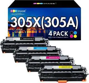 GPC Image 305X Toner Remanufactured Replacement for HP 305X 305A Toner Cartridge CE410X Work with HP LaserJet Pro 400 Color M451nw M451dn M451dw MFP M475dw M475dn M375nw Printer (4 Pack, 1B1C1M1Y) GPC Image 305X Toner Remanufactured Replacement for HP 305X 305A Toner Cartridge CE410X Work with HP LaserJet Pro 400 Color M451nw M451dn M451dw MFP M475dw M475dn M375nw Printer (4 Pack, 1B1C1M1Y)