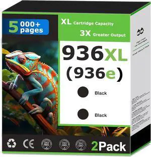 936XL 936e Black Ink Cartridges Compatible for HP 936 Black Ink Cartridges Combo Pack Work with OfficeJet Pro 9110 9110b 9120 9122 9125 9125e 9128 9128e 9130 Printer,Update with V19.8.1 Chip (2 Pack) 936XL 936e Black Ink Cartridges Compatible for HP 936 Black Ink Cartridges Combo Pack Work with OfficeJet Pro 9110 9110b 9120 9122 9125 9125e 9128 9128e 9130 Printer,Update with V19.8.1 Chip (2 Pack)