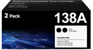 138A Black Toner Cartridge Compatible for HP MFP 3101fdw 3101sdw 3001dw 2PK 138A Black Toner Cartridge Compatible for HP MFP 3101fdw 3101sdw 3001dw 2PK