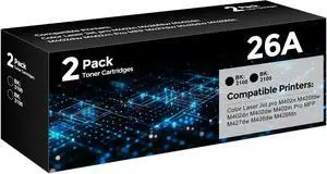26A Black Toner Cartridge Compatible for HP Printer 26A CF226A 26X CF226X 26A Black Toner Cartridge Compatible for HP Printer 26A CF226A 26X CF226X