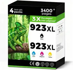 923XL (923e) Ink Cartridges Fit for HP OfficeJet Pro 8130e 8135e 8125e Printers Replacement for 923 e XL for HP923 8122e 8130 8124 8124e 8125e 8132e 8134e 8138e 8139e Black Cyan Magenta Yellow 4 Pack 923XL (923e) Ink Cartridges Fit for HP OfficeJet Pro 8130e 8135e 8125e Printers Replacement for 923 e XL for HP923 8122e 8130 8124 8124e 8125e 8132e 8134e 8138e 8139e Black Cyan Magenta Yellow 4 Pack