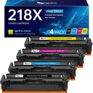 218X High Yield Toner Cartridges with Chip Compatible for HP 218X 218A 218 W2180X W2180A W2181X W2182X W2183X, for HP Color Pro MFP 3201dw, MFP 3301cdw 3301fdw 3301sdw, 4 Color Pack 218X High Yield Toner Cartridges with Chip Compatible for HP 218X 218A 218 W2180X W2180A W2181X W2182X W2183X, for HP Color Pro MFP 3201dw, MFP 3301cdw 3301fdw 3301sdw, 4 Color Pack