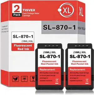SL-870-1 Compatible for Pitney Bowes SL-870-1 Red Ink Cartridge SL870-1 XXL Fluorescent Red Ink Replacement for The PB N e w SendPro Mailstation Postage Machines (CSD1) 2-Pack XXL (18ml*2) SL-870-1 Compatible for Pitney Bowes SL-870-1 Red Ink Cartridge SL870-1 XXL Fluorescent Red Ink Replacement for The PB N e w SendPro Mailstation Postage Machines (CSD1) 2-Pack XXL (18ml*2)