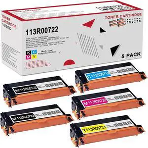 5 Pack 113R00722 113R00719 113R00720 113R00721 BK/C/M/Y Toner Cartridge: Compatible Replacement for Xerox Color Phaser 6180 6180N 6180DN 6180MFP-D 6180MFP-N Printer 5 Pack 113R00722 113R00719 113R00720 113R00721 BK/C/M/Y Toner Cartridge: Compatible Replacement for Xerox Color Phaser 6180 6180N 6180DN 6180MFP-D 6180MFP-N Printer