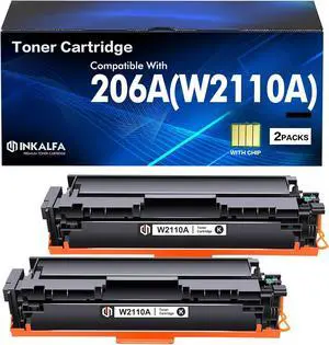 inkalfa 206A Black Toner Cartridge 2 Pack M283cdw W2110A 206X W2110X inkalfa 206A Black Toner Cartridge 2 Pack M283cdw W2110A 206X W2110X