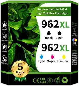 962XL 962 Ink Cartridges Black Color Combo Pack 5-Pack Replacement HP 962 962XL 962 Ink Cartridges Black Color Combo Pack 5-Pack Replacement HP 962
