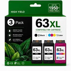 63XL 2Black and Color Ink Cartridge Combo Pack, 3 Pack 63XL 2Black and Color Ink Cartridge Combo Pack, 3 Pack