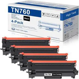 TN760 TN-760 Toner 4-Pack, Compatible TN760 High Yield Black Toner Cartridge, Replacement for Brother TN730 TN-730 TN 760 MFC-L2710DW MFC-L2750DW DCP-L2550DW HL-L2350DW HL-L2370DW Printers TN760 TN-760 Toner 4-Pack, Compatible TN760 High Yield Black Toner Cartridge, Replacement for Brother TN730 TN-730 TN 760 MFC-L2710DW MFC-L2750DW DCP-L2550DW HL-L2350DW HL-L2370DW Printers