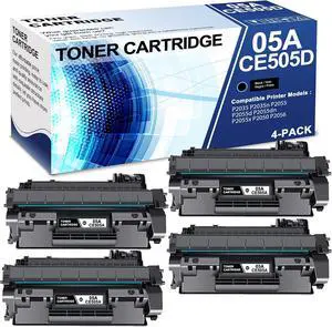 4 Pack 05A CE505D Black Toner Cartridge with Chip 05A CE505D Compatible CE505A Replacement for HP P2035 P2035n P2055 P2055d P2055dn P2055x Printer 4 Pack 05A CE505D Black Toner Cartridge with Chip 05A CE505D Compatible CE505A Replacement for HP P2035 P2035n P2055 P2055d P2055dn P2055x Printer