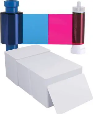 Magicard 300 Printer MC300YMCKO Color Ribbon - YMCKO - 300 Prints with Bodno Premium CR80 30 Mil Graphic Quality PVC Cards - Qty 300 Magicard 300 Printer MC300YMCKO Color Ribbon - YMCKO - 300 Prints with Bodno Premium CR80 30 Mil Graphic Quality PVC Cards - Qty 300