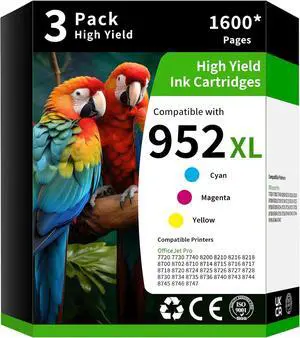 Caelum 952XL High Yield Ink Cartridge Replacement for Combo Pack HP 952 XL HP952 to Use with HP Officejet Pro 8710 7740 8720 8210 8715 8740 8725 (3 Pack, Cyan Magenta Yellow) Caelum 952XL High Yield Ink Cartridge Replacement for Combo Pack HP 952 XL HP952 to Use with HP Officejet Pro 8710 7740 8720 8210 8715 8740 8725 (3 Pack, Cyan Magenta Yellow)