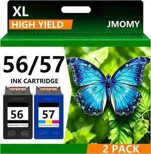 56 57 Ink Cartridges Combo Pack Remanufactured for HP 56/57 C9321BN C6656AN C6657AN Ink for Deskjet 5550 5650 5150, Photosmart 7350 7260 7450 7550 7760, PSC 2210 Printer (2-Pack, Black/Tri-Color) 56 57 Ink Cartridges Combo Pack Remanufactured for HP 56/57 C9321BN C6656AN C6657AN Ink for Deskjet 5550 5650 5150, Photosmart 7350 7260 7450 7550 7760, PSC 2210 Printer (2-Pack, Black/Tri-Color)