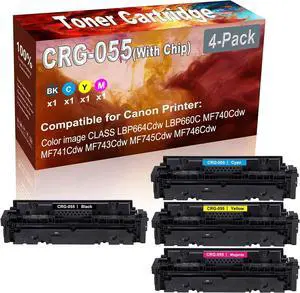 4-Pack (BK+C+Y+M) Compatible MF741Cdw MF743Cdw MF745Cdw MF746Cdw LBP664Cdw Laser Toner Cartridge (High Capacity) Replacement for Canon CRG-055 (with Chip) Printer Toner Cartridge 4-Pack (BK+C+Y+M) Compatible MF741Cdw MF743Cdw MF745Cdw MF746Cdw LBP664Cdw Laser Toner Cartridge (High Capacity) Replacement for Canon CRG-055 (with Chip) Printer Toner Cartridge