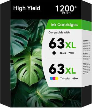 63XL Ink Cartridges Black and Color Combo Pack Compatible for HP 63 XL 63XL 63XL Ink Cartridges Black and Color Combo Pack Compatible for HP 63 XL 63XL