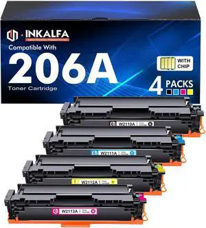 206A Toner Cartridges 4 Pack M283fdw M283cdw 206X Set (with Chip-B/C/Y/M) 206A Toner Cartridges 4 Pack M283fdw M283cdw 206X Set (with Chip-B/C/Y/M)