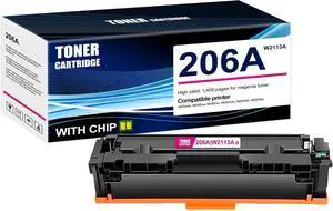 1-Pack Magenta 206A W2113A Toner Cartridge: Compatible 206A W2113A Replacement for HP M255nw M255dw M255dn M282nw M283fdn M283fdw M283cdw M255-M256 Series M282-M283 Series M282-M285 Series Printer 1-Pack Magenta 206A W2113A Toner Cartridge: Compatible 206A W2113A Replacement for HP M255nw M255dw M255dn M282nw M283fdn M283fdw M283cdw M255-M256 Series M282-M283 Series M282-M285 Series Printer