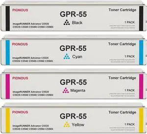 GPR55 GPR-55 Toner Cartridge Set (4-Pack, 1BK+1C+1M+1Y) Compatible GPR 55 Toner Replacement for Canon GPR-55 Toner Cartridge imageRUNNER Advance C5535 C5535i C5540 C5540i C5560 C5560i C5550i Printer GPR55 GPR-55 Toner Cartridge Set (4-Pack, 1BK+1C+1M+1Y) Compatible GPR 55 Toner Replacement for Canon GPR-55 Toner Cartridge imageRUNNER Advance C5535 C5535i C5540 C5540i C5560 C5560i C5550i Printer