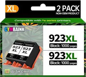 Black 2Pack 923XL Ink Cartridge High-Yield with Chip Compatible with Home Office School Printers Replacement for Pro 8120 8122e 8132e 8124e 8125e 8130 (923XL-2Black) (Black) (Black) Black 2Pack 923XL Ink Cartridge High-Yield with Chip Compatible with Home Office School Printers Replacement for Pro 8120 8122e 8132e 8124e 8125e 8130 (923XL-2Black) (Black) (Black)
