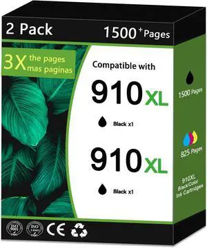 910XL Ink Cartridges Combo Pack Replacement for HP Ink 910XL Compatible with 8010 8012 8013 8015 8020 8022 8021 8023 8024 8025 8026 8028 8030 8035 Printer.(Black, 2-Pack) 910XL Ink Cartridges Combo Pack Replacement for HP Ink 910XL Compatible with 8010 8012 8013 8015 8020 8022 8021 8023 8024 8025 8026 8028 8030 8035 Printer.(Black, 2-Pack)