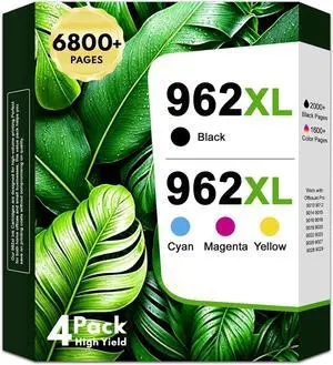 962XL Ink Cartridges High Yield 4-Pack Replacement for HP 962XL 962 XL Ink 962XL Ink Cartridges High Yield 4-Pack Replacement for HP 962XL 962 XL Ink