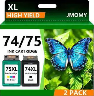 74 75 XL Ink Cartridge Combo Pack Replacement for HP 74XL 75XL Ink Cartridges for HP PhotoSmart C4280 C4480 C5280 C4400 C4580 C4250 DeskJet D4260 D4360 OfficeJet J6480 (1 Black, 1 Tri-Color) 74 75 XL Ink Cartridge Combo Pack Replacement for HP 74XL 75XL Ink Cartridges for HP PhotoSmart C4280 C4480 C5280 C4400 C4580 C4250 DeskJet D4260 D4360 OfficeJet J6480 (1 Black, 1 Tri-Color)