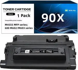 CE390X 90X Black Toner Cartridge Replacement for HP, 1-Pack CE390X 90X Black Toner Cartridge Replacement for HP, 1-Pack