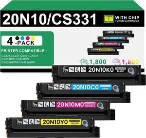 CS331 CX331 CS431 CX431 Toner Cartridge 20N10K0 20N10C0 20N10M0 20N10Y0 CS331 CX331 CS431 CX431 Toner Cartridge 20N10K0 20N10C0 20N10M0 20N10Y0