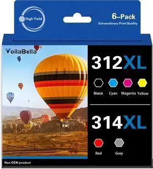Remanufactured 312XL 314XL Ink Cartridges Combo Pack (6-Pack) Remanufactured 312XL 314XL Ink Cartridges Combo Pack (6-Pack)