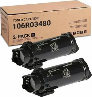 106R03480- Compatible for Xerox Phaser 6510/ Workcentre 6515 Black High Capacity Toner-Cartridge (5500 Pages) - 2 Pack 106R03480- Compatible for Xerox Phaser 6510/ Workcentre 6515 Black High Capacity Toner-Cartridge (5500 Pages) - 2 Pack