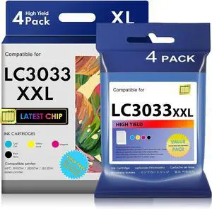 LC3033XXL Ink Cartridges 4-Pack (1Bk/1C/1M/1Y) Compatible for LC3033 LC3035 High Yield Ink Replacement for MFC-J995DW MFC-J805DW MFC-J815DW MFC-J995DW XL Printer LC3033XXL Ink Cartridges 4-Pack (1Bk/1C/1M/1Y) Compatible for LC3033 LC3035 High Yield Ink Replacement for MFC-J995DW MFC-J805DW MFC-J815DW MFC-J995DW XL Printer