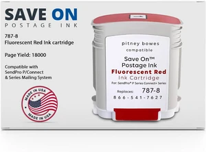 787-8 Compatible Pitney Bowes Postage Machine Red Ink Cartridge for SendPro P/Connect & Series Mailing System, 787 8 Red Fluorescent Ink Cartridge Postage Meter Cartridge 787-8 Compatible Pitney Bowes Postage Machine Red Ink Cartridge for SendPro P/Connect & Series Mailing System, 787 8 Red Fluorescent Ink Cartridge Postage Meter Cartridge