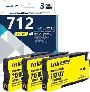 LCL Compatible 712 712XL Yellow High Yield 29-ml 3-Pack Ink Cartridge (3ED79A) Replacement for HP 712 DesignJet T650, T630, T250,T230, T210 & Studio Plotter Printers LCL Compatible 712 712XL Yellow High Yield 29-ml 3-Pack Ink Cartridge (3ED79A) Replacement for HP 712 DesignJet T650, T630, T250,T230, T210 & Studio Plotter Printers