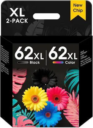 62XL Ink Cartridges High Yield Replacement for HP Ink 62xl Black and Color 62XL Ink Cartridges High Yield Replacement for HP Ink 62xl Black and Color