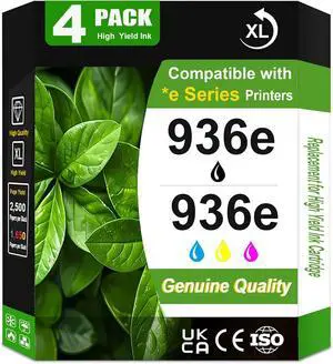 4 Pack 936 936e High Yield Ink Cartridge Use for OfficeJet 9122e OfficeJet Pro 9110b 9125e 9128e 9130b 9135e OfficeJet Pro Wide Format 9730e Printers (4S6V6LN 4S6V3LN 4S6V4LN 4S6V5LN) 4 Pack 936 936e High Yield Ink Cartridge Use for OfficeJet 9122e OfficeJet Pro 9110b 9125e 9128e 9130b 9135e OfficeJet Pro Wide Format 9730e Printers (4S6V6LN 4S6V3LN 4S6V4LN 4S6V5LN)