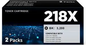 218X Black Toner Cartridges with Chip Compatible Replacement for HP 218X W2180X 218A W2180A Work with Pro 3201dw 3301cdw 3301fdw 3301sdw Printer, 2-Pack 218X Black Toner Cartridges with Chip Compatible Replacement for HP 218X W2180X 218A W2180A Work with Pro 3201dw 3301cdw 3301fdw 3301sdw Printer, 2-Pack