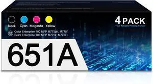 651A Toner Cartridge Set for Enterprise 700 Color MFP M775 Series with Chip 651A Toner Cartridge Set for Enterprise 700 Color MFP M775 Series with Chip