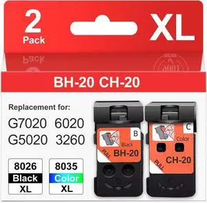 BH-20 CH-20 Ink Cartridge Replacement for Canon PG 8026XL 8035XL Ink BH-20 CH-20 Ink Cartridge Replacement for Canon PG 8026XL 8035XL Ink