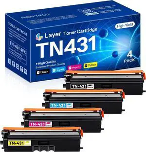 Layer TN-431 TN431 4-Color Toner Cartridge Set Compatible TN431BK TN431C TN431M TN431Y Toner Replacement for Brother TN431 MFC-L8900CDW HL-L8360CDW HL-L8260CDW HL-L8360CDWT Printer 4 Pack Layer TN-431 TN431 4-Color Toner Cartridge Set Compatible TN431BK TN431C TN431M TN431Y Toner Replacement for Brother TN431 MFC-L8900CDW HL-L8360CDW HL-L8260CDW HL-L8360CDWT Printer 4 Pack