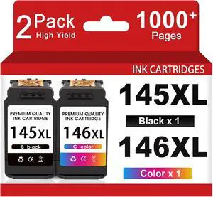 PG-145XL CL-146XL Ink Cartridges Combo Pack Replacement for Canon 145XL/146XL PG145 CL146 PG-145XL CL-146XL Printer Ink for PIXMA TS3110 iP2810 MG2410 MG2510 MG2910 MG3010 PG-145XL CL-146XL Ink Cartridges Combo Pack Replacement for Canon 145XL/146XL PG145 CL146 PG-145XL CL-146XL Printer Ink for PIXMA TS3110 iP2810 MG2410 MG2510 MG2910 MG3010