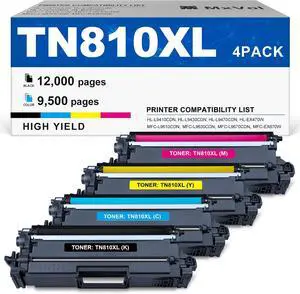TN810XL Toner Cartridge 4 Pack Replacement for Brother TN810 TN810XL TN810XL Toner Cartridge 4 Pack Replacement for Brother TN810 TN810XL