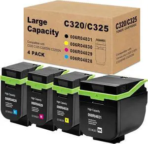 Large Capacity C325 C320 Toner Cartridges Replacement for Xerox 006R04831 006R04828 006R04829 006R04830 Toner Cartridges 4 Pack High Yield Work for C320 C325 C320DNI C325DNI Printers(4-Pack) Large Capacity C325 C320 Toner Cartridges Replacement for Xerox 006R04831 006R04828 006R04829 006R04830 Toner Cartridges 4 Pack High Yield Work for C320 C325 C320DNI C325DNI Printers(4-Pack)