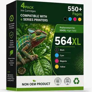 564XL High Yield Ink Cartridge Replacement for HP 564XL Use with Deskjet 3520 3522 Officejet 4610 4620 Photosmart 5510 6510 7510 B209 B8550 C510a C6380 D5445 D7560 Series Printer (BK/C/M/Y, 4 Pack) 564XL High Yield Ink Cartridge Replacement for HP 564XL Use with Deskjet 3520 3522 Officejet 4610 4620 Photosmart 5510 6510 7510 B209 B8550 C510a C6380 D5445 D7560 Series Printer (BK/C/M/Y, 4 Pack)