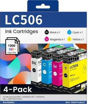 LC506 Ink Cartridges 4-Pack LC506BK LC506C LC506M LC506Y LC 506 LC506 Ink Cartridges 4-Pack LC506BK LC506C LC506M LC506Y LC 506