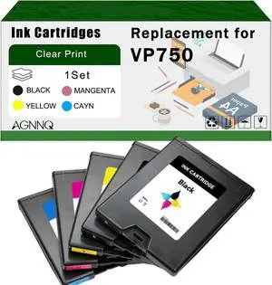 Compatible for VIP VP750 Ink Cartridges Color VP660 VP750 Printers, High Yield 5000 Pages Bright Clear Colors (1 Set) Compatible for VIP VP750 Ink Cartridges Color VP660 VP750 Printers, High Yield 5000 Pages Bright Clear Colors (1 Set)