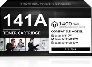 141A W1410A Toner Cartridge 2-Pack 141X Black 141A W1410A Toner Cartridge 2-Pack 141X Black