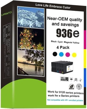936XL High Yield Ink Cartridges Combo Pack Replacement for OfficeJet Series 9110b 9122e 9125e 9128e 9130b 9135e OfficeJet Pro Wide Format 9730e Printers 4 Pack (Black Cyan Magenta Yellow) 936XL High Yield Ink Cartridges Combo Pack Replacement for OfficeJet Series 9110b 9122e 9125e 9128e 9130b 9135e OfficeJet Pro Wide Format 9730e Printers 4 Pack (Black Cyan Magenta Yellow)