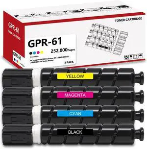 High Yield GPR-61 GPR61 GPR 61 Toner Cartridge Compatible for ImageRUNNER Advance DX C5840i C5850i C5860i C5870i Series Printer 60,500-72,000 Pages Black Cyan Magenta Yellow High Yield GPR-61 GPR61 GPR 61 Toner Cartridge Compatible for ImageRUNNER Advance DX C5840i C5850i C5860i C5870i Series Printer 60,500-72,000 Pages Black Cyan Magenta Yellow