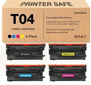 T04 Toner Cartridge High Yield Replacement for Canon T04 T04L Toner Work for ImageRunner Advance C457 C475iF C475iFZ DX C477 C477iF C477iFZ C478iF C478iFZ C568 C568iF C568iFZ Printers T04 Toner Cartridge High Yield Replacement for Canon T04 T04L Toner Work for ImageRunner Advance C457 C475iF C475iFZ DX C477 C477iF C477iFZ C478iF C478iFZ C568 C568iF C568iFZ Printers
