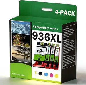 936 936e 936XL High Yield Ink Cartridges Combo Pack Replacement for OfficeJet Pro Series 9110 9120 9120e 9125 9125e 9130 9135 9720 9730 9735 Printers 4 Pack (B C M Y) 936 936e 936XL High Yield Ink Cartridges Combo Pack Replacement for OfficeJet Pro Series 9110 9120 9120e 9125 9125e 9130 9135 9720 9730 9735 Printers 4 Pack (B C M Y)